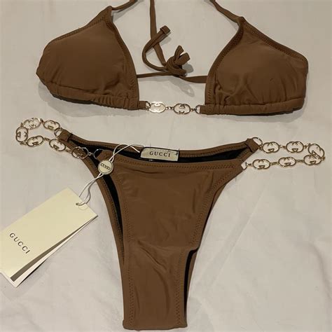 brown gucci bikini|gucci thong bikini.